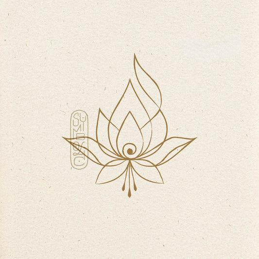 Lotus en water, vuur, aarde, lucht - Logo